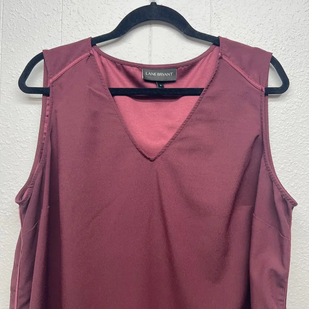 Lane Bryant Burgundy Sleeveless Blouse - Picture 3 of 11